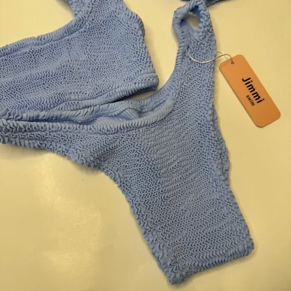 ‼️SALE‼️ Jimmi Swim Blue Textured 3 Piece Bikini Set - Picture 5 of 5